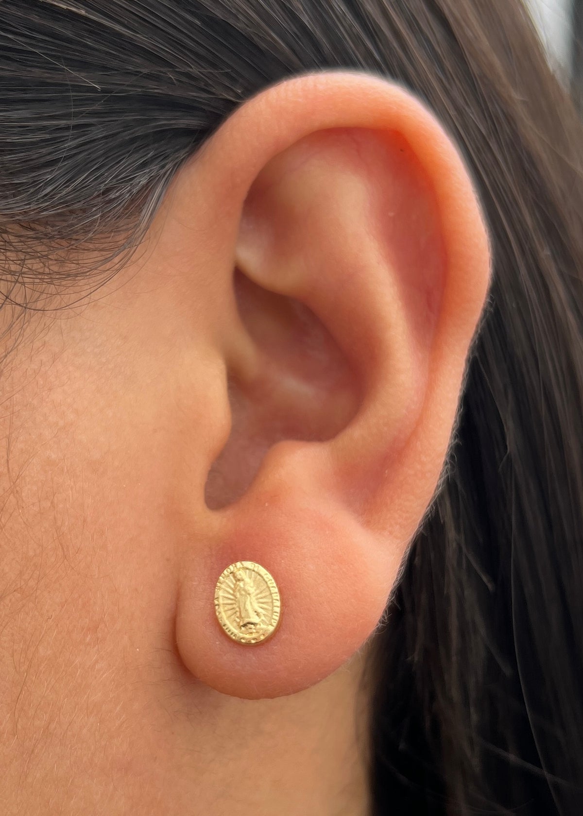 Topos Virgen de Guadalupe 0.7gr / 0.8cm / 6.7mm — Oro Amarillo