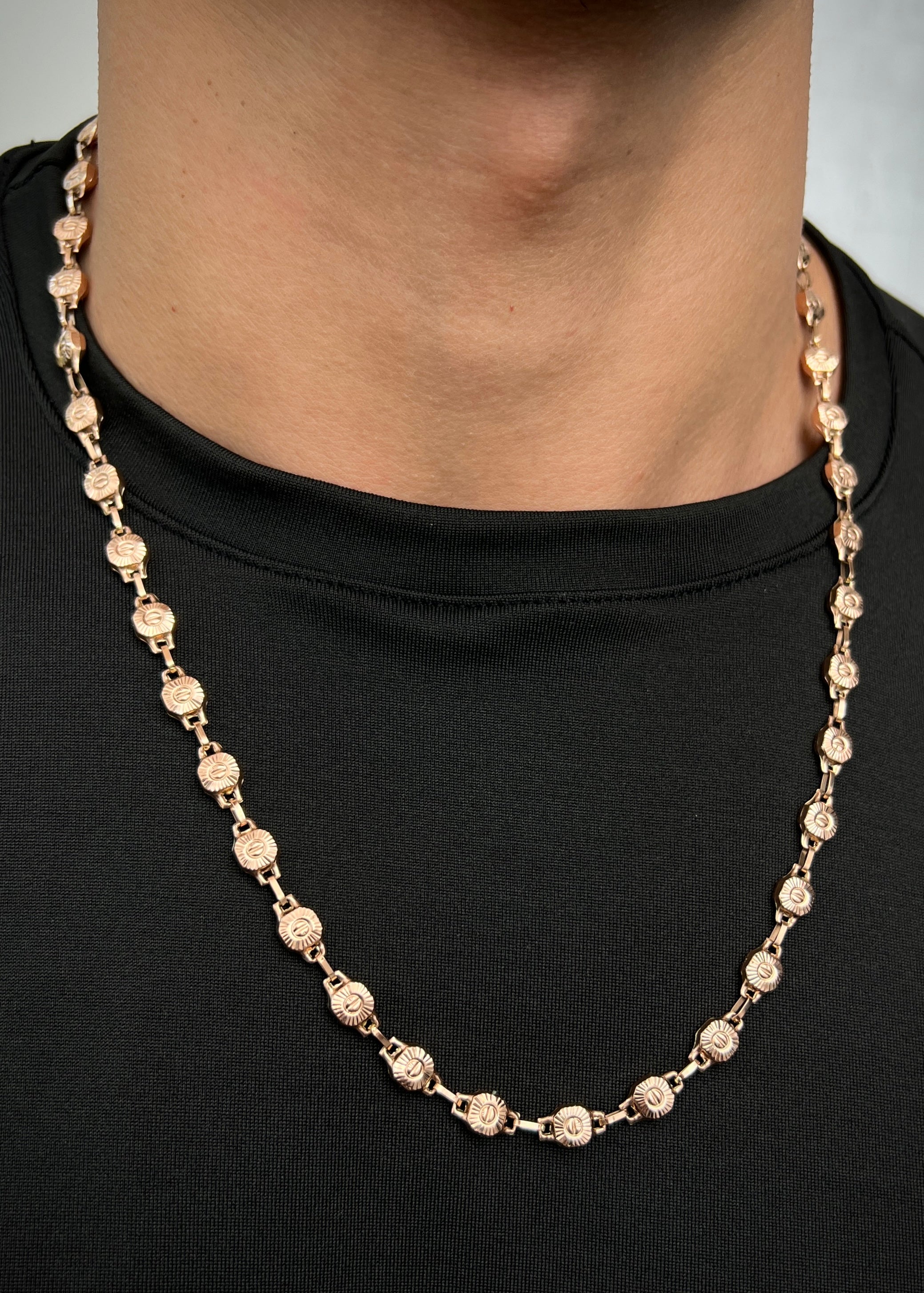 Cadena rustica diamantada 15.3gr / Largo 60cm / Oro Rosado Nac M