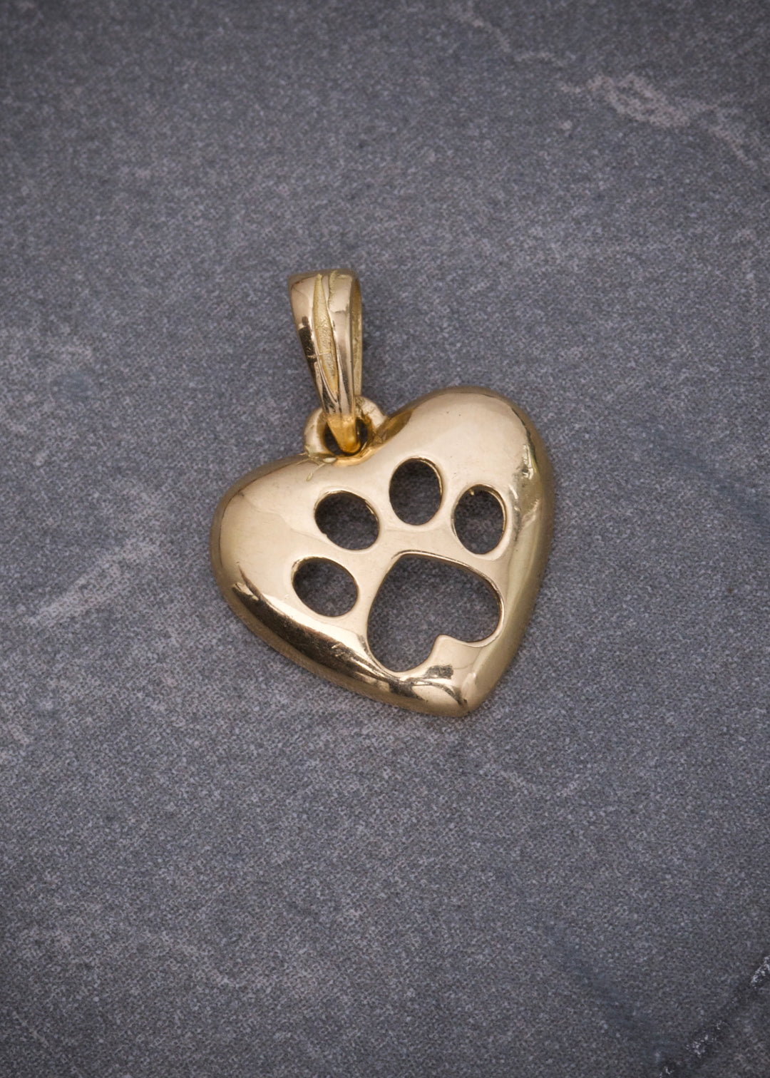 Dije huella de perro 1.35gr / Largo 1.6cm — Oro Amarillo