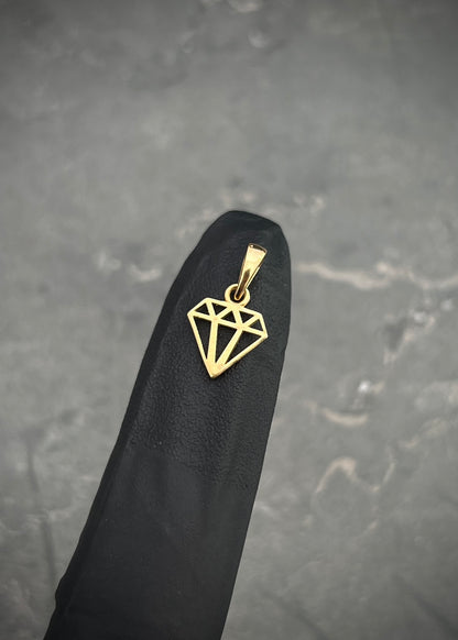 Dije diamante 0.6gr / Largo 1.5cm / Oro Amarillo Nac M