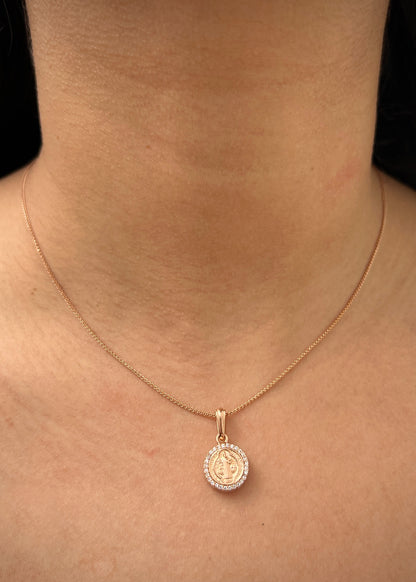 Dije san benito 2.8gr / Largo 2.1cm / Oro Rosado Nac M