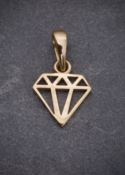 Dije diamante 0.5gr / Largo 1.5cm / Oro Amarillo Nac B