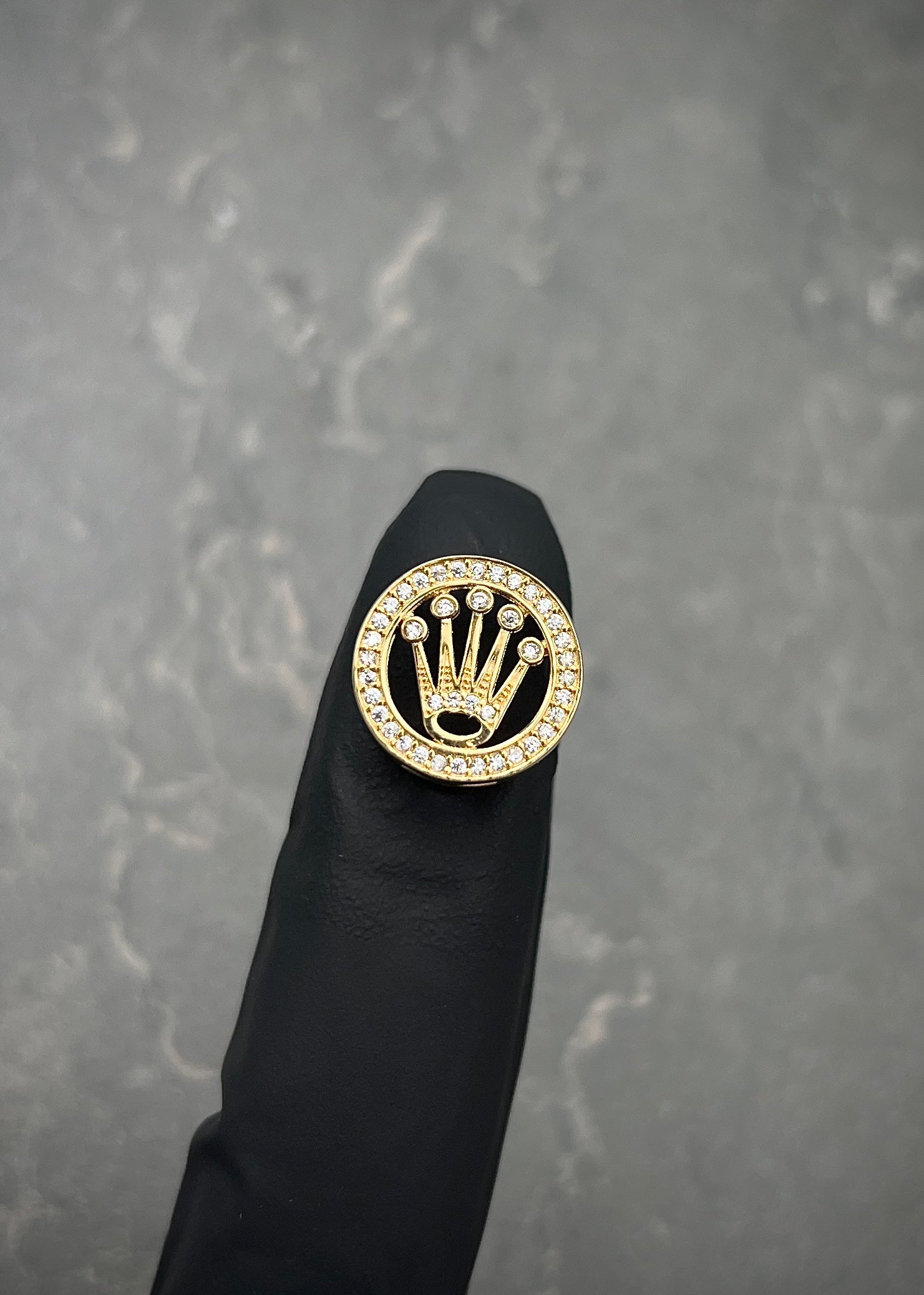 Herraje rx con swarovski blanco 2gr / Largo 1.4cm / Oro Amarillo Nac B