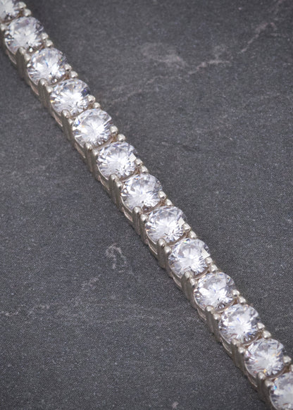 Pulso tenis con swarovski blanco 25.15gr / Largo 22cm / Plata B