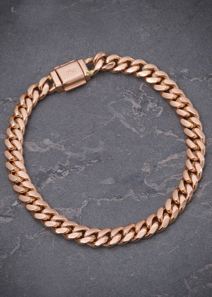 Pulso cubano 18gr / Largo 16cm / Oro Rosado Nac B