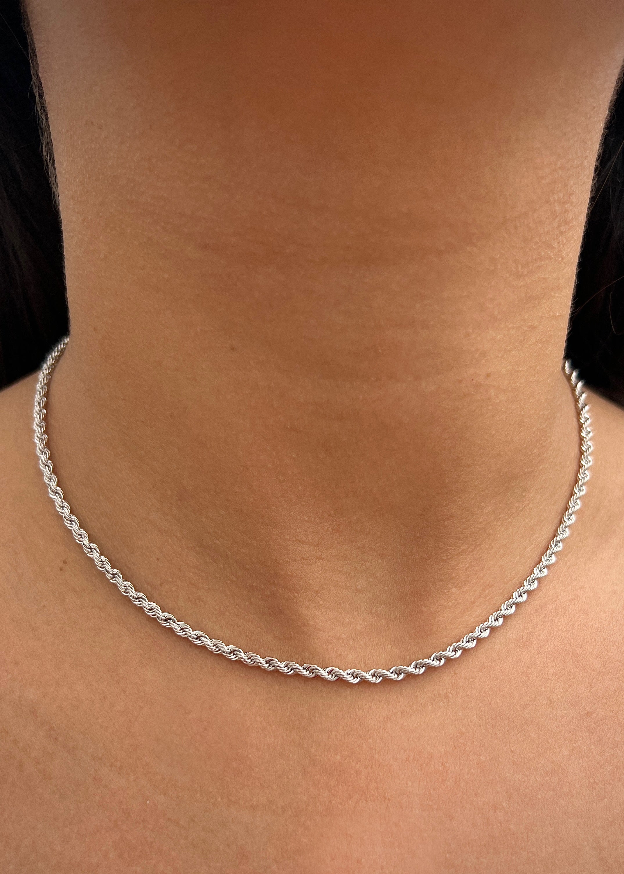 Cadena lazo 3.55gr / Largo 40cm / Oro Blanco italy +2 M