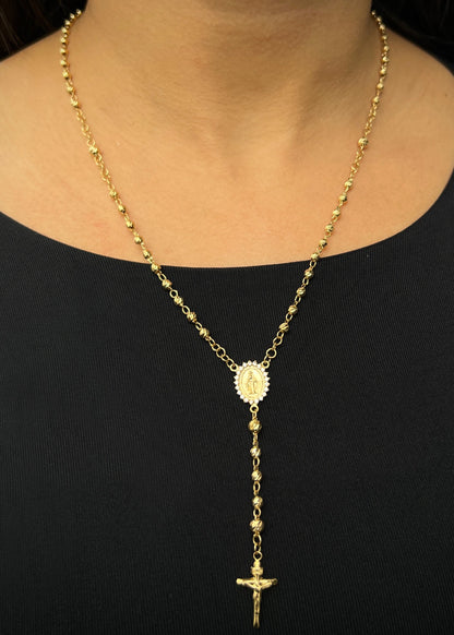 Rosario virgen de la milagrosa 10.8gr / Largo 50cm / Oro Amarillo Nac P