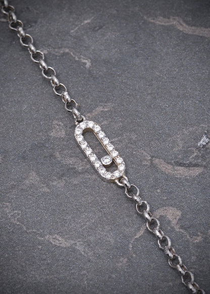Pulso MK Con swarovski blanco 1.05gr / Largo 15.5cm / Oro Blanco italy cte M