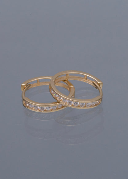 Candongas con Swarovski Blanco 2.75gr / 1.6cm / 2.7mm — Oro Amarillo