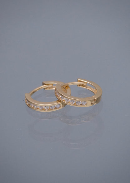Candongas con Swarovskis Blancos 1.6gr / 1.1cm / 2mm — Oro Amarillo