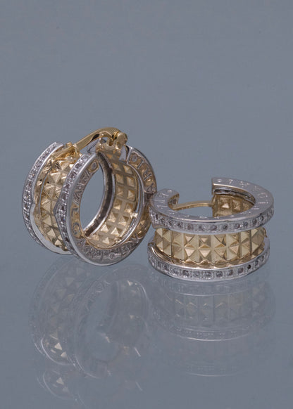 Candongas Bv con Swarovski Blanco 13.15gr / 1.9cm / 9.2mm — Dos Oros