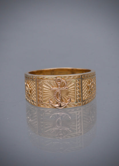 Anillo ancla 13.95gr / TALLA 10 3/4 / Dos Oros Nac B