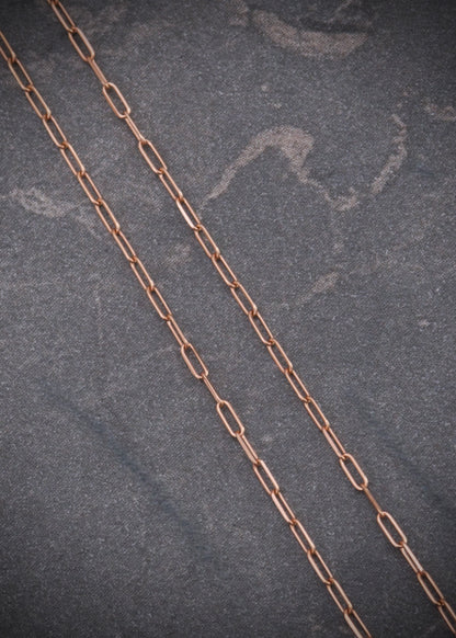 Cadena paper clip 0.9gr / Largo 45cm / Oro Rosado italy +3 M