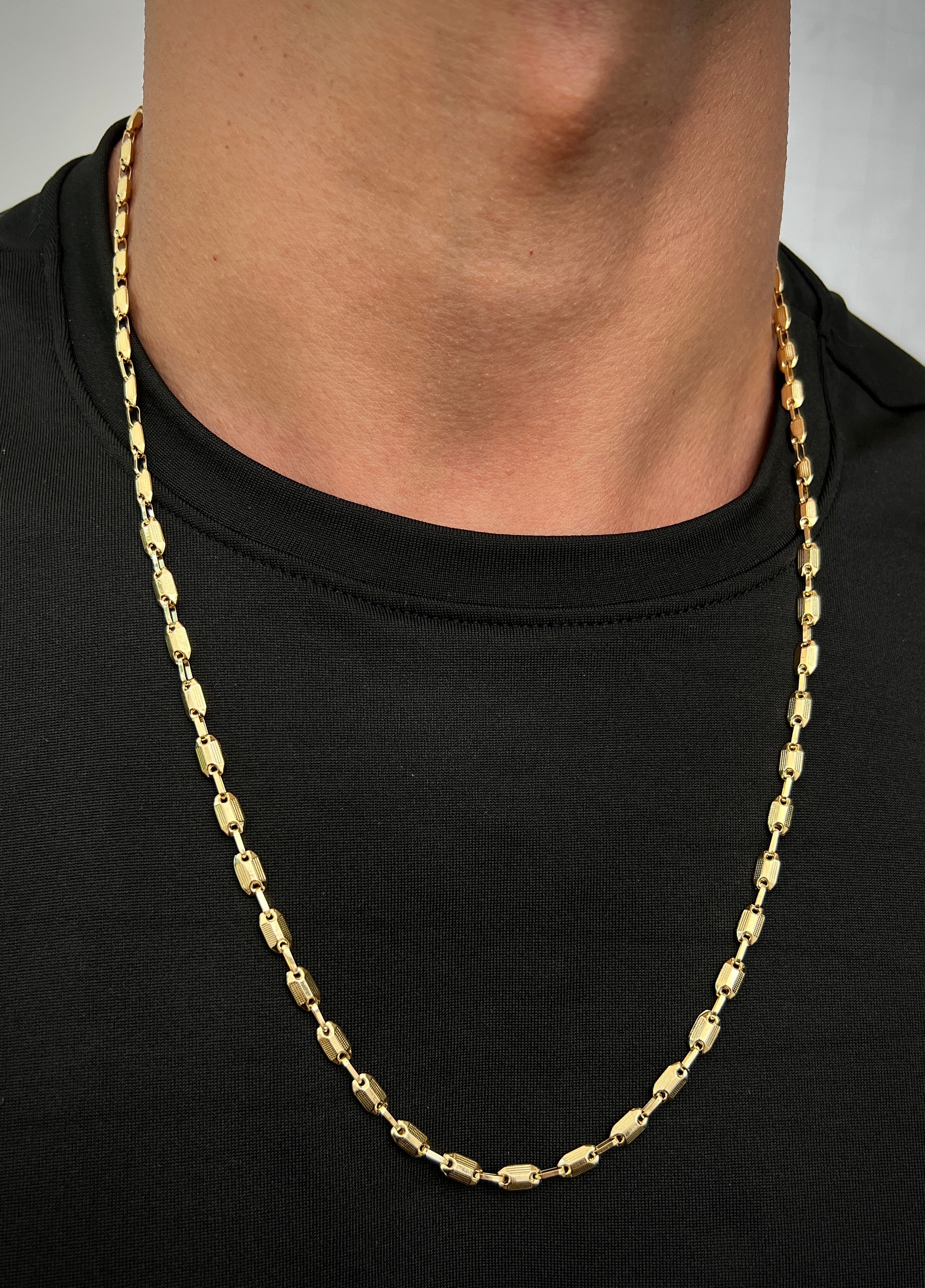 Cadena rustica con grabado 12.4gr / Largo 65cm / Oro Amarillo Nac*