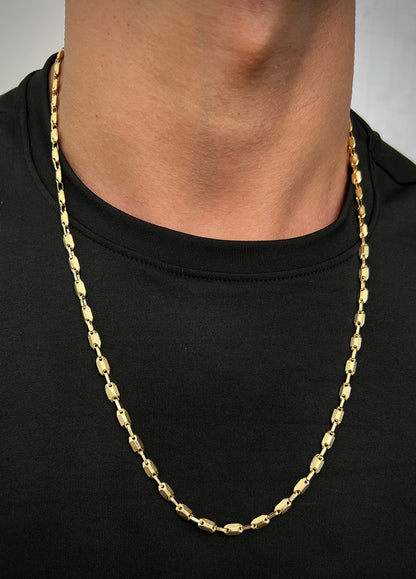 Cadena rustica con grabado 12.25gr / Largo 65cm / Oro Amarillo Nac M