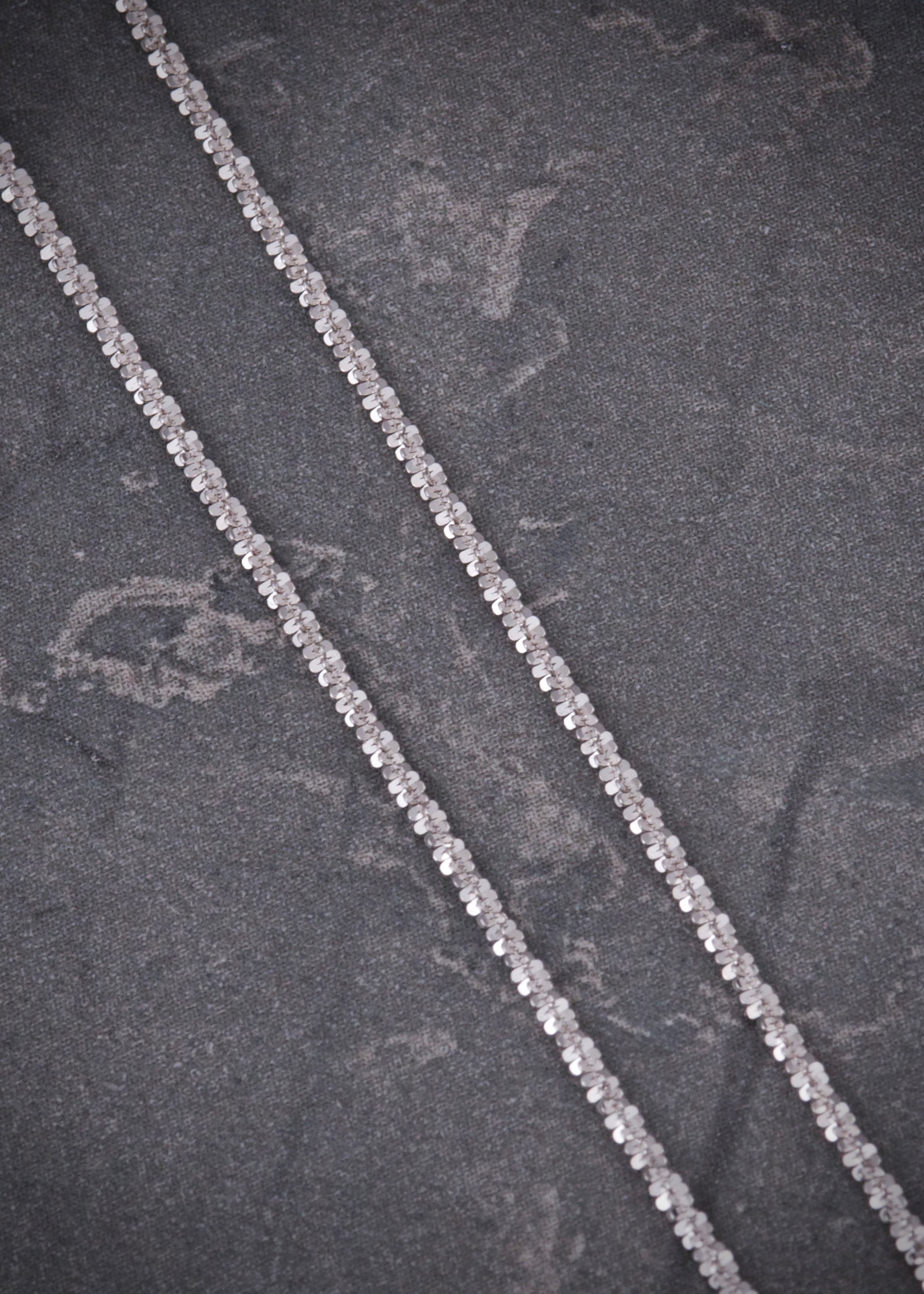 Cadena diamantada 2.25gr / Largo 50cm / Oro Blanco italy +3 P