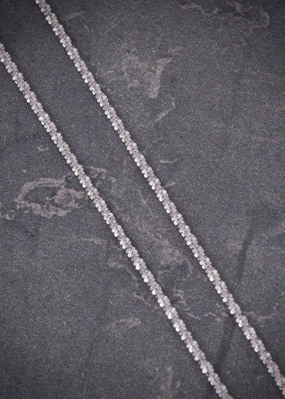 Cadena diamantada 2.25gr / Largo 50cm / Oro Blanco italy +3 P