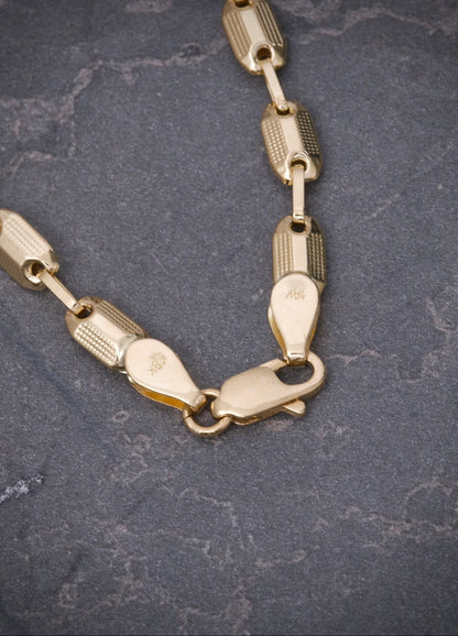 Cadena rustica con grabado 12.25gr / Largo 65cm / Oro Amarillo Nac M