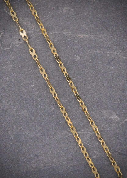 Cadena flor espejo 1.9gr / Largo 50cm / Oro Amarillo italy +3 B