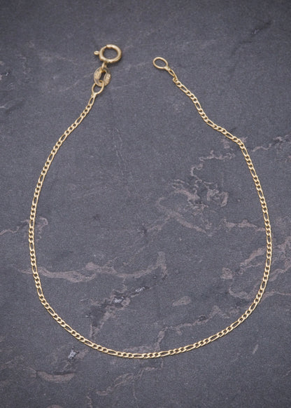 Pulso mini figaro 0.65gr / Largo 18.5cm / Oro Amarillo italy +3 M