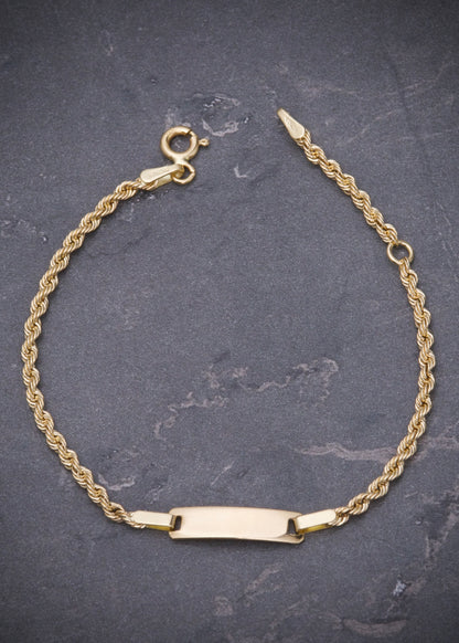 Pulso lazo con placa 1.6gr / Largo 16cm / Oro Amarillo italy +3 M