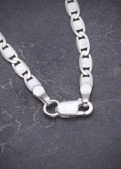 Cadena plana diamantada 4.6gr / Largo 45cm / Plata B