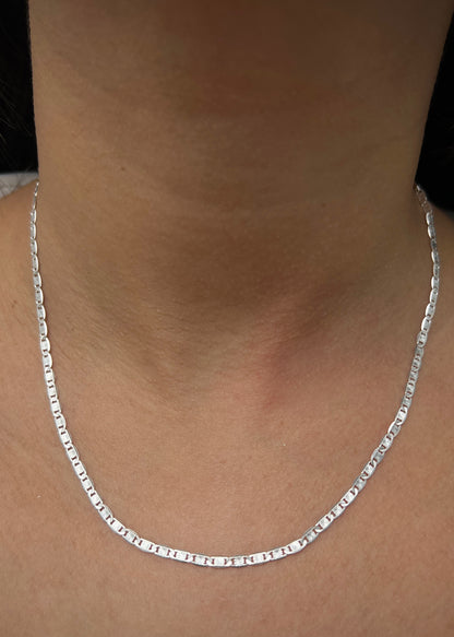 Cadena plana diamantada 4.6gr / Largo 45cm / Plata B