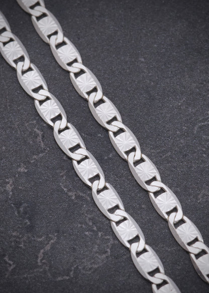 Cadena plana diamantada 4.6gr / Largo 45cm / Plata B