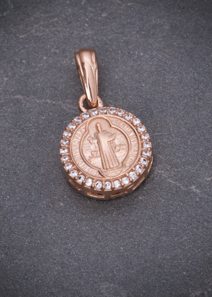 Dije san benito 2.8gr / Largo 2.1cm / Oro Rosado Nac M