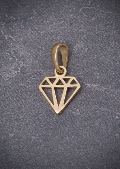 Dije diamante 0.6gr / Largo 1.5cm / Oro Amarillo Nac M