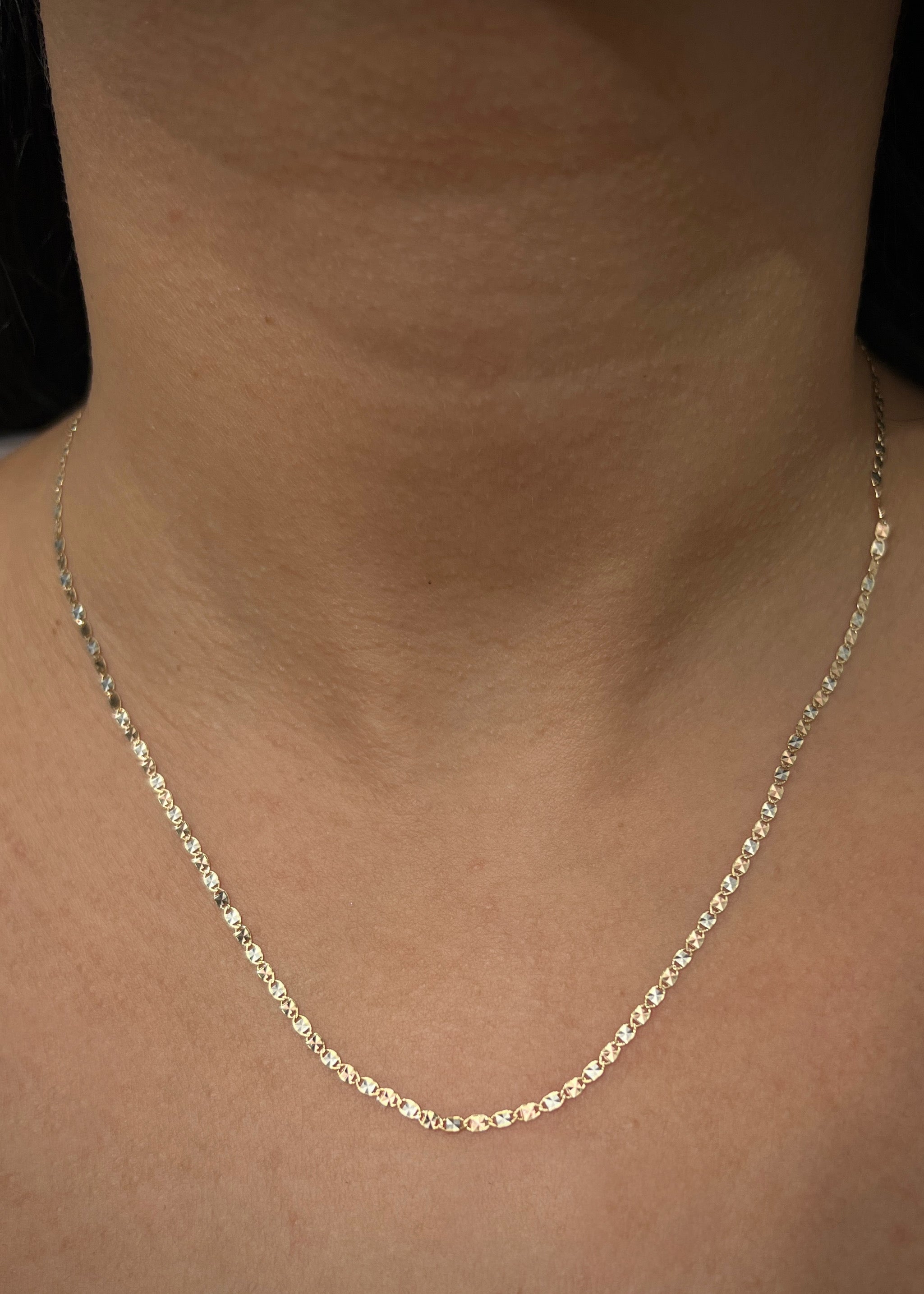 Cadena plana diamantada 1.95gr / Largo 45cm / Tres Oros italy +3 P