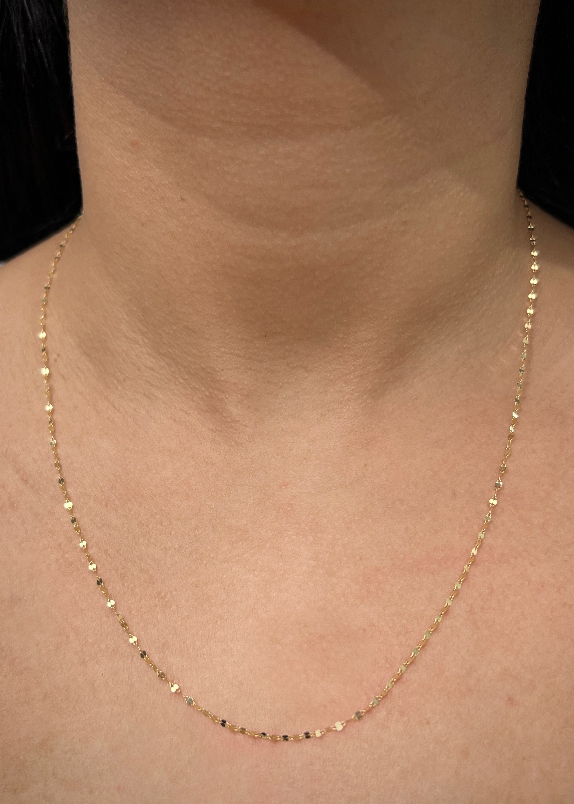 Cadena flor espejo 0.85gr / Largo 50cm / Oro Amarillo italy +3 P