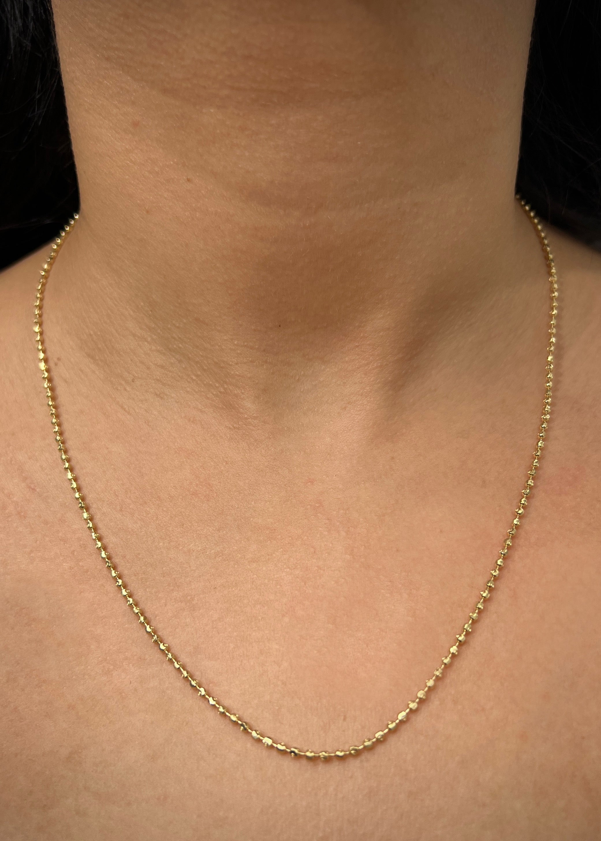 Cadena militar diamantada luna 2mm 5.95gr / Largo 50cm / Oro Amarillo nac P