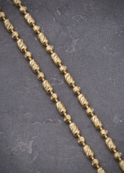 Cadena Palito Bolita 18.7gr / 60cm / 3mm — Oro Amarillo