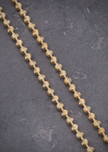 Cadena Militar Diamantada Luna 14.6gr / 50cm / 3mm — Oro Amarillo