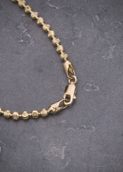 Cadena Militar Diamantada Luna 14.6gr / 50cm / 3mm — Oro Amarillo