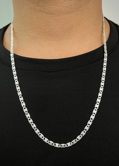 Cadena plana diamantada 9.8gr / Largo 60cm / — — Plata