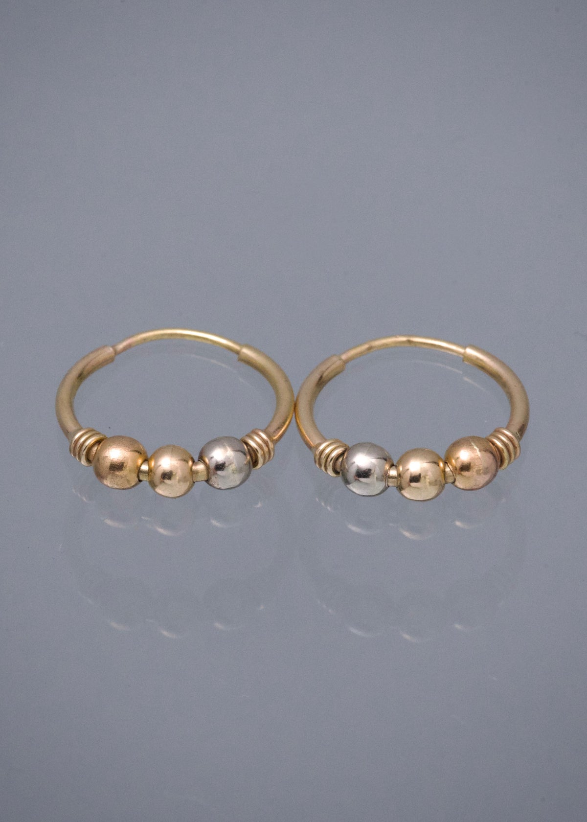 Candongas con Bolas Lisas 1.15gr / 1.2cm / 3mm — Tres Oros