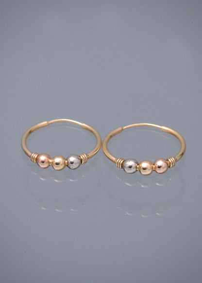 Candongas con Bolas Lisas 1.3gr / 1.5cm / 3mm — Tres Oros