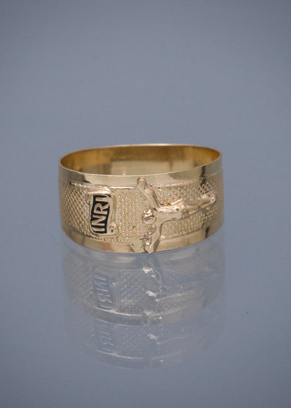 Anillo Cristo 2.55gr / Talla 8 — Oro Amarillo