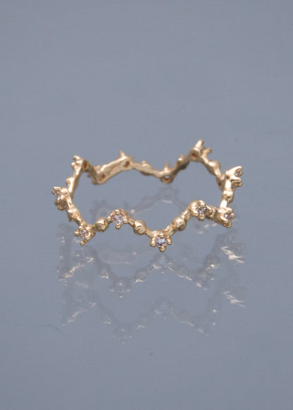 Anillo con Swarovski Blanco 1.2gr / Talla 5 3/4 — Oro Amarillo