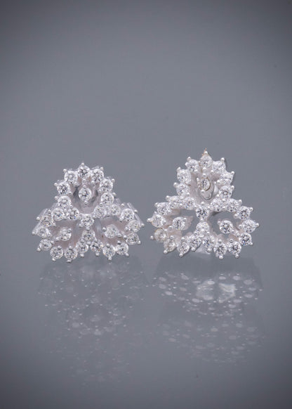 Topos con swarovski blanco 3.45gr / Largo 1.2cm / Plata B