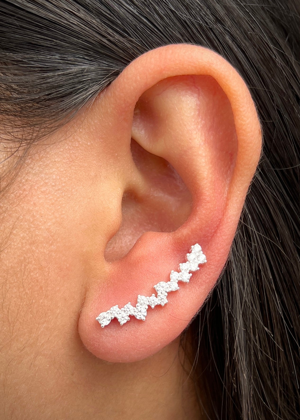 topos con swarovski blanco 2.65gr / Largo 2.5cm / — — Plata