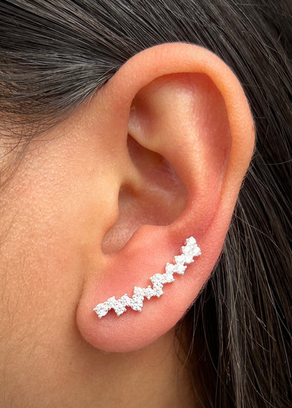 topos con swarovski blanco 2.65gr / Largo 2.5cm / — — Plata