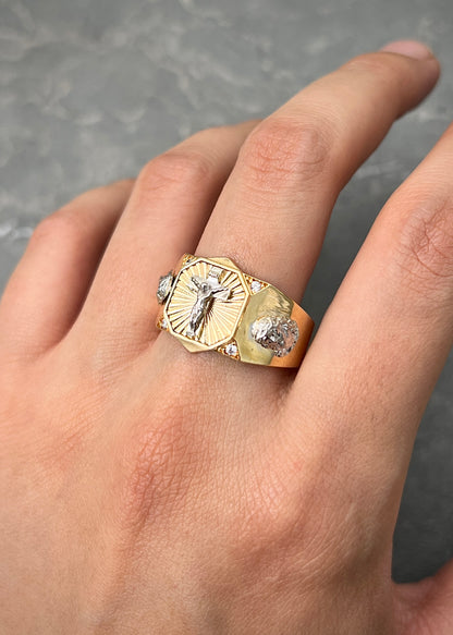 Anillo Cristo 9.05gr / Talla 10 — Dos Oros