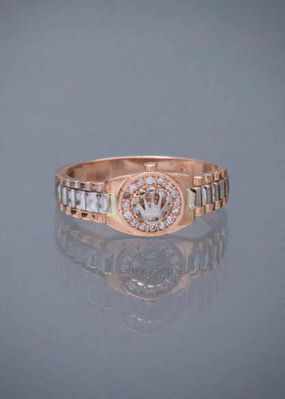 Anillo Rx con Swarovski Blanco 3.9gr / Talla 9 1/4 — Dos Oros