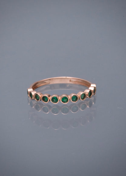 Anillo con Swarovski Verde 1.6gr / Talla 6 1/2 — Oro Rosado
