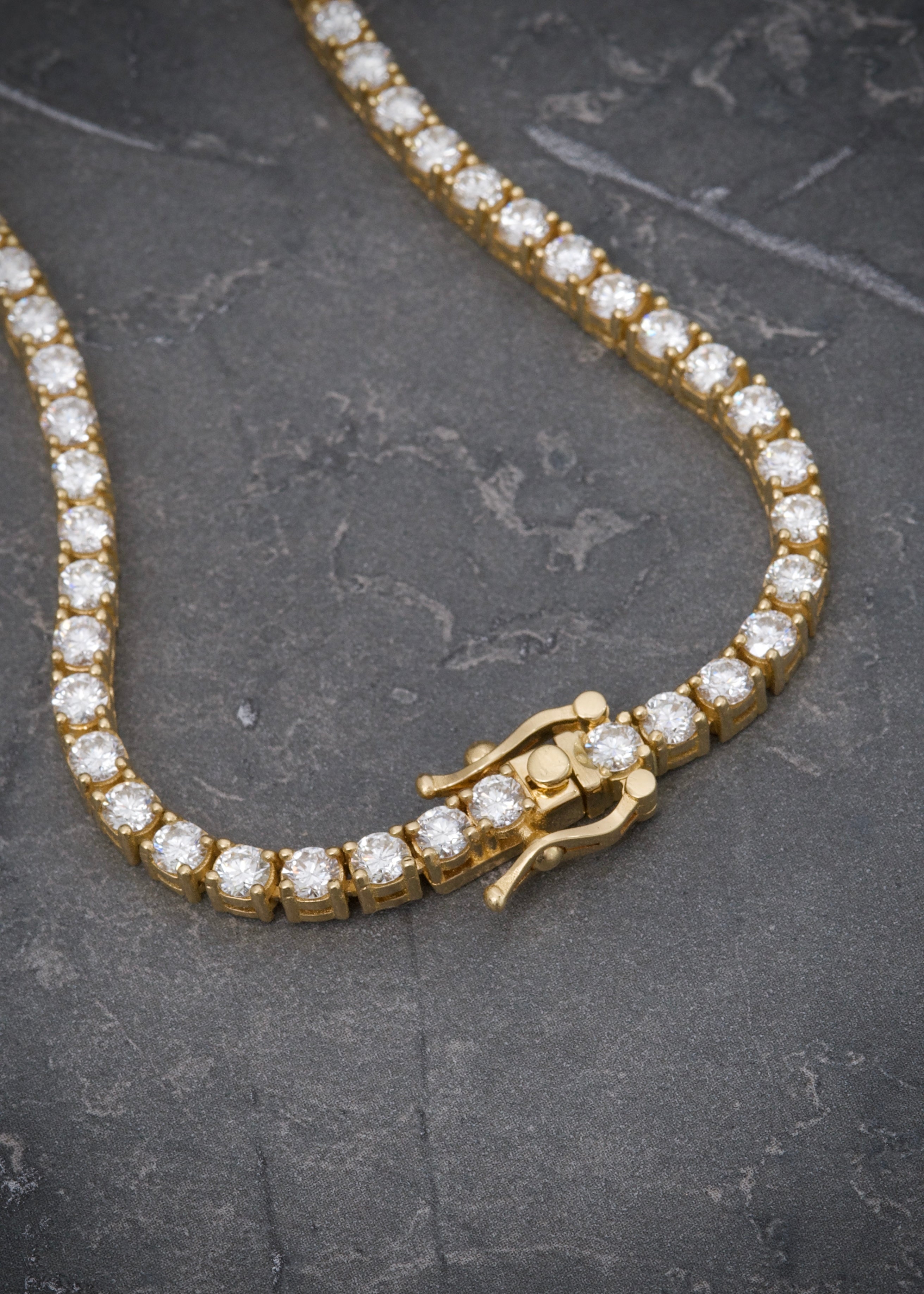 Cadena tenis con 1562pts de diamantes 49.6gr / Largo 45cm / Oro Amarillo (Joya) M