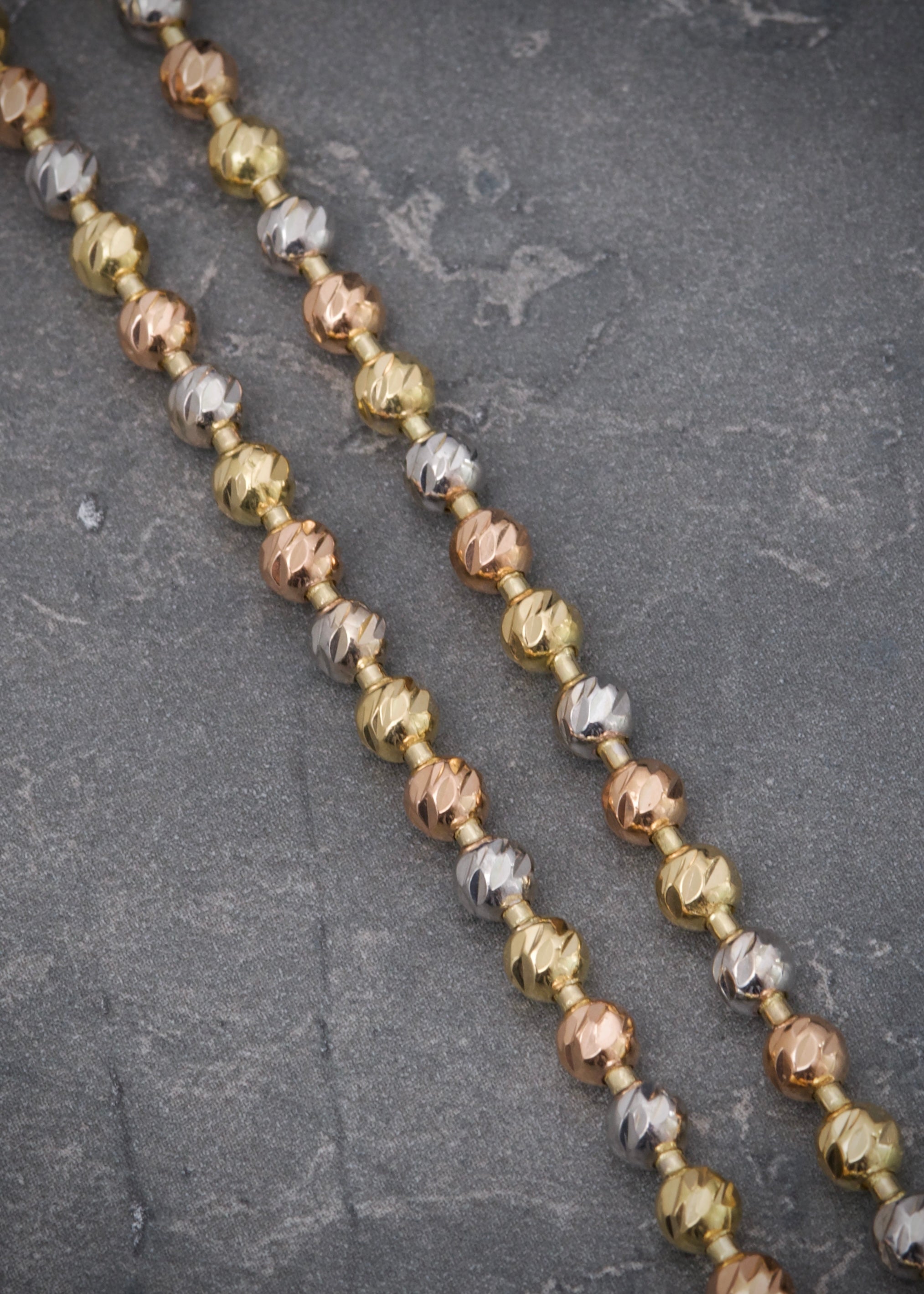 Cadena militar diamantada luna 4mm 28.5gr / Largo 60cm / Tres Oros Nac B