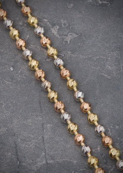 Cadena militar diamantada luna 4mm 28.5gr / Largo 60cm / Tres Oros Nac B